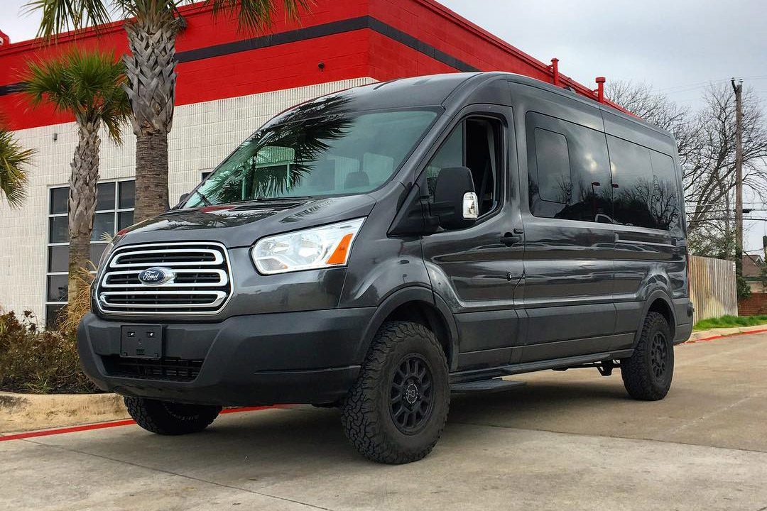 Ford Transit van conversion on Black Rhino Havasu matte black wheels rims